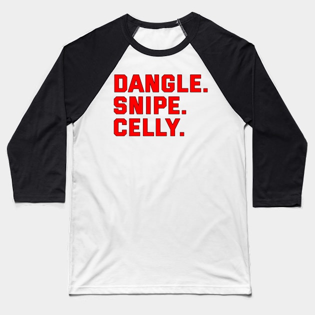 DANGLE. SNIPE. CELLY. Baseball T-Shirt by HOCKEYBUBBLE